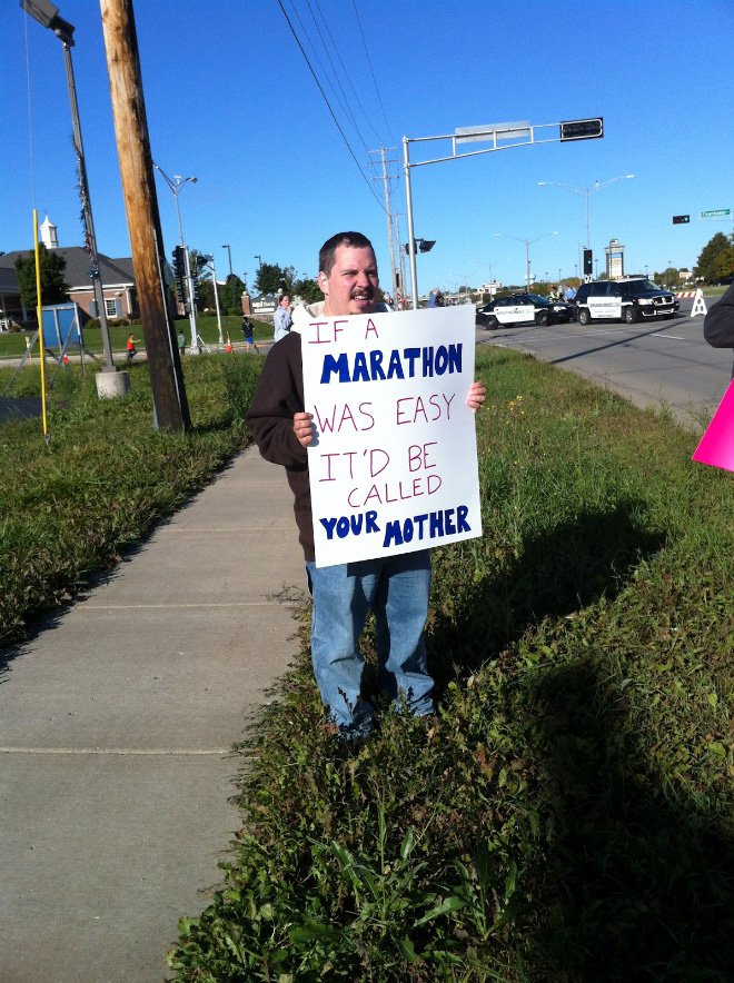 Funny marathon sign.