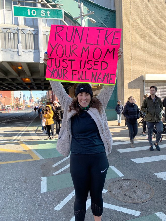 Funny marathon sign.