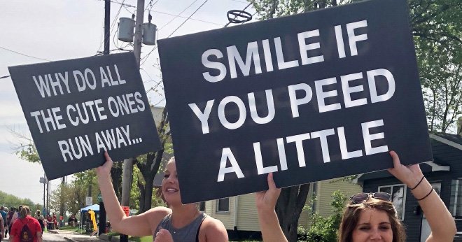 Funny marathon signs.