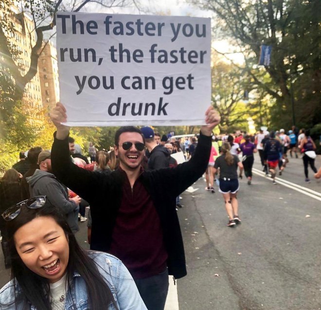 Funny marathon sign.