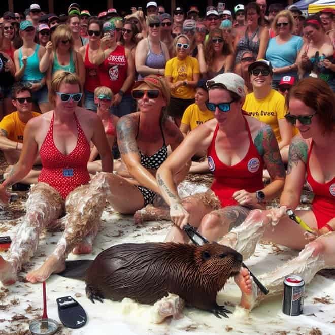 Annual beaver shaving competition.