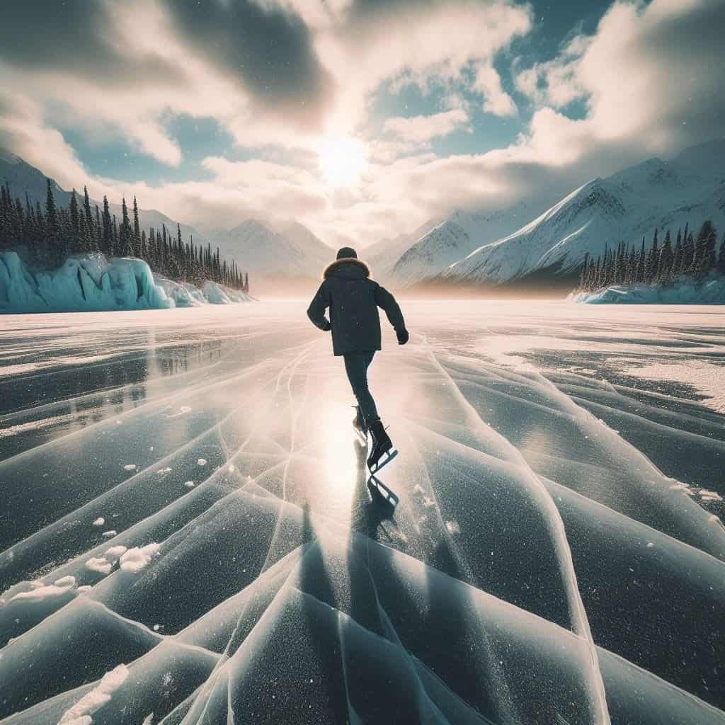 Exploring Frozen Landscapes: Ice Skating On Alaskan Lakes