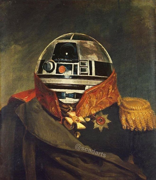 Star Wars characters seamlessly added into paintings.