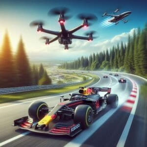 Drone Keeps Up with Formula 1 Car at Mind-Blowing Speeds