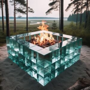 Intriguing or Dangerous? Building a Fire Pit using Transparent Glass Bricks