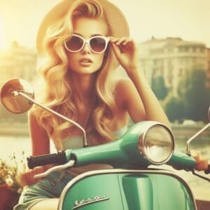 The Iconic Vespa Scooter: Vintage Ads and Celebrity Glamour