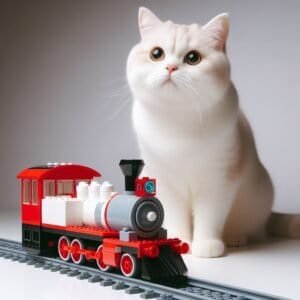 Engineer Creates Mind-Blowing LEGO Train for Cats to Travel in Style