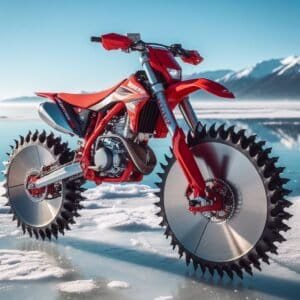 Risky Ride of a Lifetime: Dirt Bike Meets Sawblade Wheels