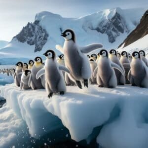 Emperor Penguin Chicks Dive Off a 50-Foot Cliff in Antarctica