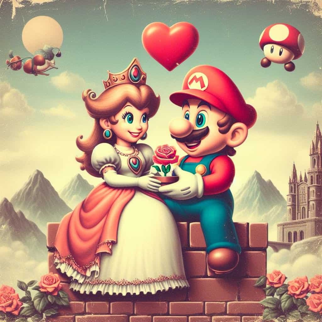 Super Mario and his princess